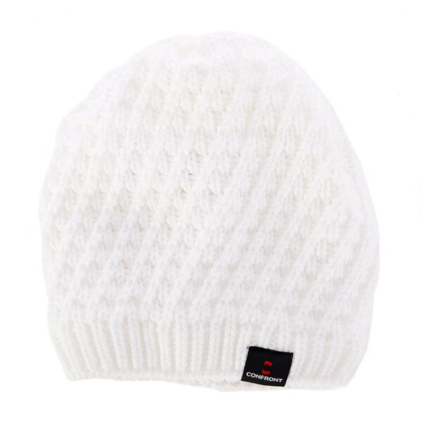 Czapka zimowa damska CONFRONT CZAPKA Z KNIT OFFWHITE cf33cad06 kolor biały