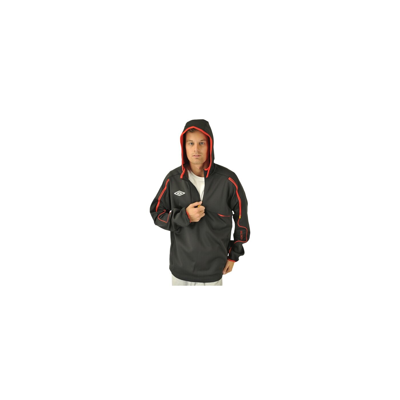 Bluza męska UMBRO BLUZA GEOMETRA HALF ZIP TRAINING TOP 60805ucgd kolor szary