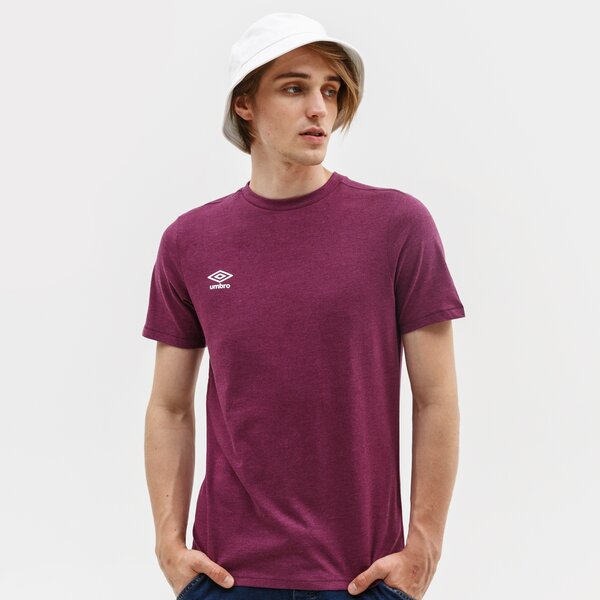 Koszulka męska UMBRO T-SHIRT FW SMALL LOGO COTTON 65353u-jw4 kolor fioletowy