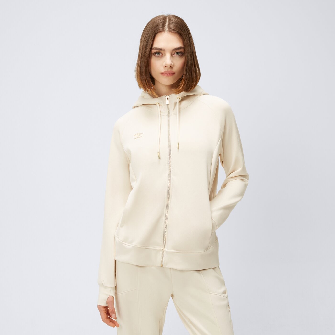 Bluza damska UMBRO BLUZA ROZPINANA Z KAPTUREM OWI II ul125bld02002 kolor beżowy