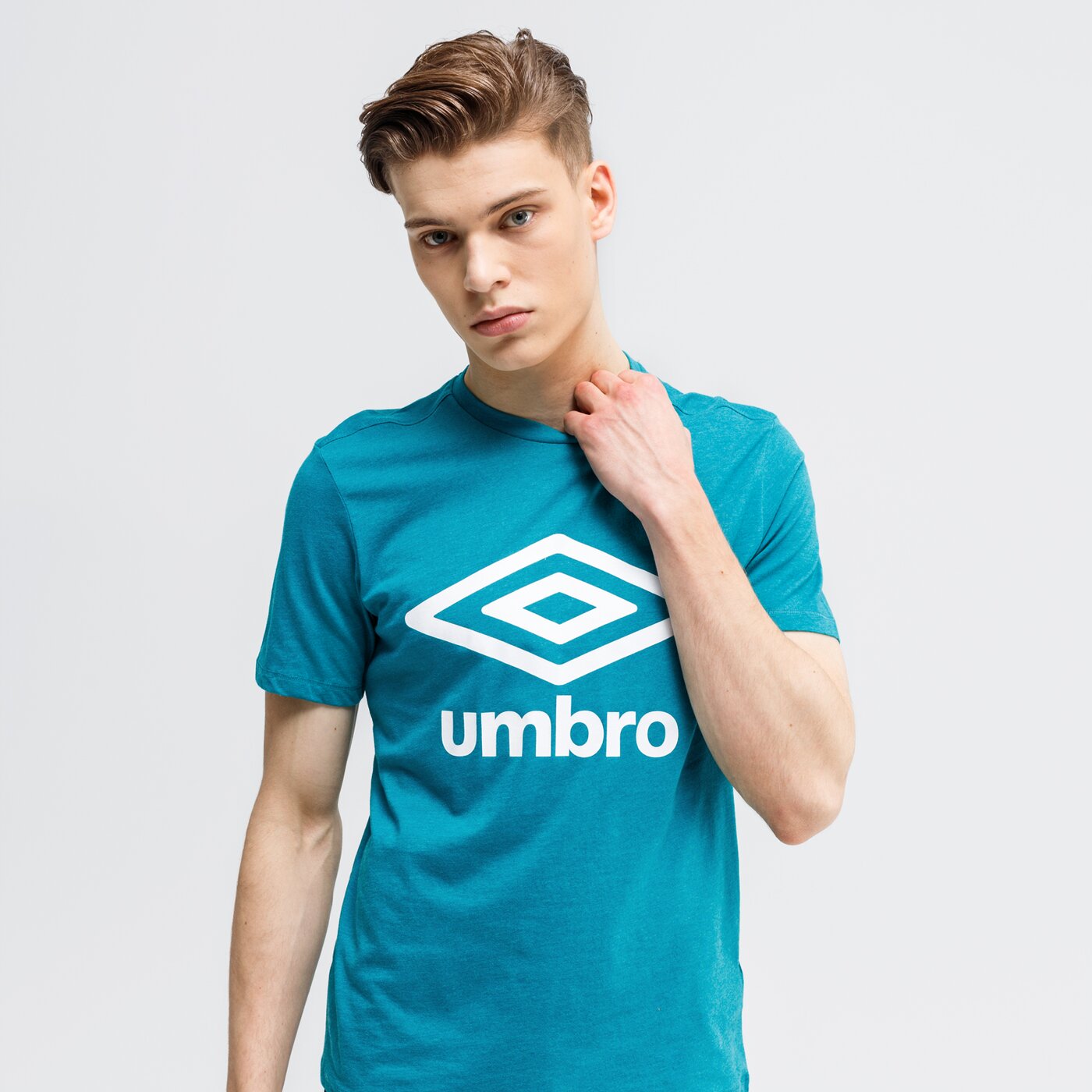Koszulka męska UMBRO T-SHIRT FW LARGE LOGO COTTON 65352u-hw8 kolor zielony