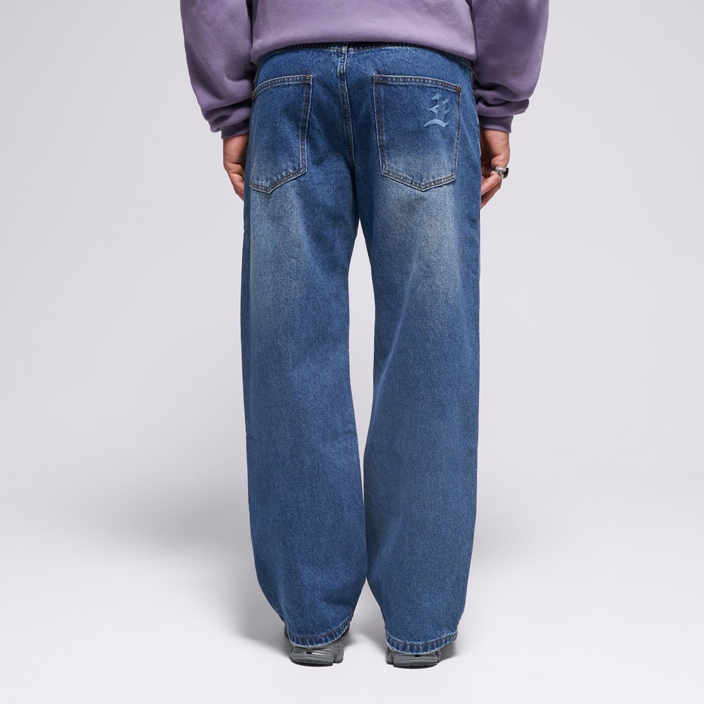 Spodnie dresowe męskie PROSTO SPODNIE JEANS BAGGY TARMAC BLUE kl252mpan3012 kolor niebieski