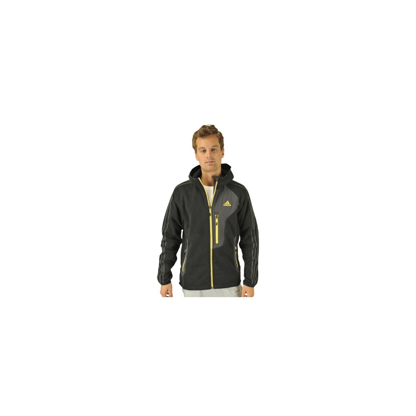 Bluza męska ADIDAS POLAR TS RIB FL J v11100 kolor czarny
