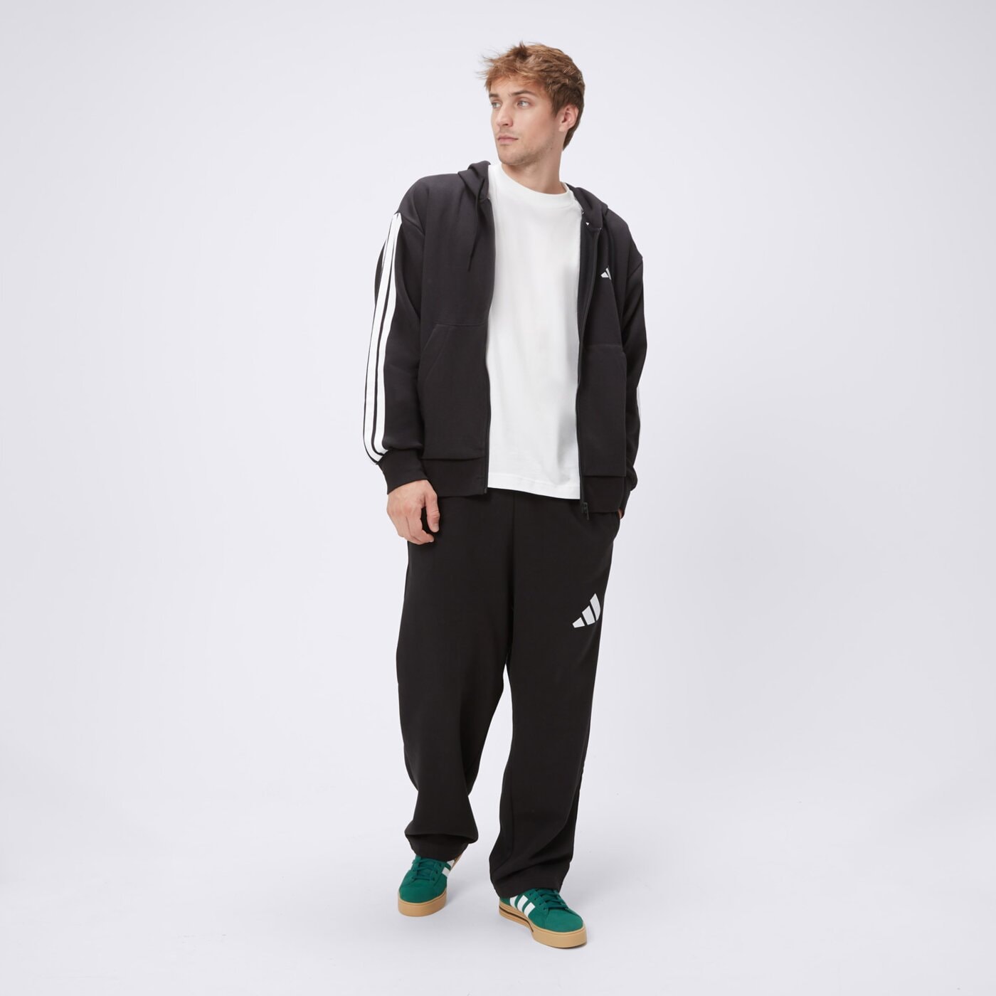 Bluza męska ADIDAS BLUZA Z KAPTUREM M 3S FL FZ HD jd1870 kolor czarny