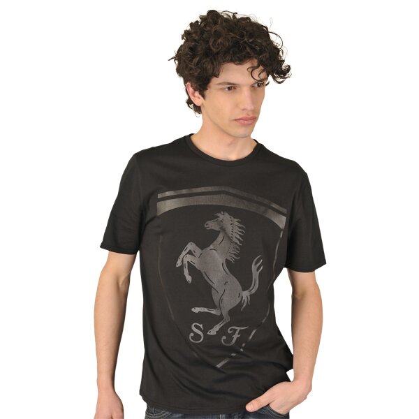 Koszulka męska PUMA T-SHIRT FERRARI LOGO TEE BLACK 55662203 kolor czarny