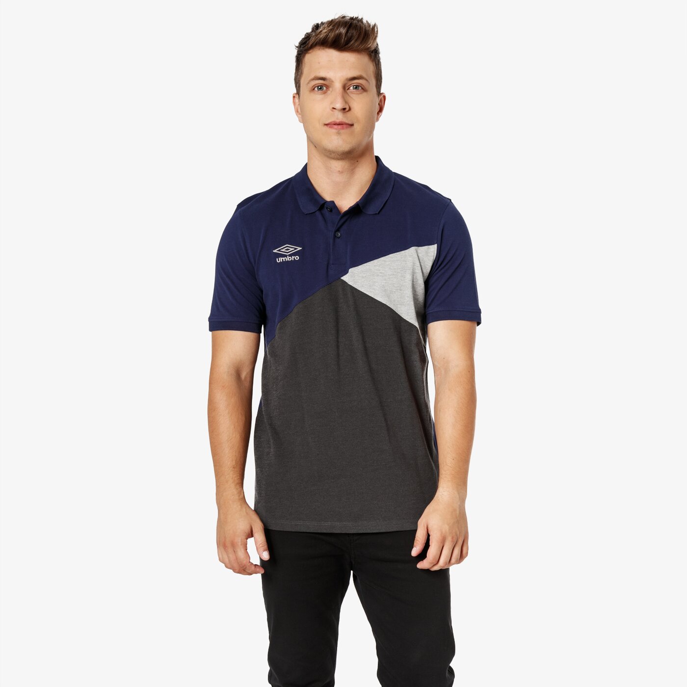 Koszulka polo męska UMBRO POLO CUT AND SEW 65127u-hku kolor multicolor