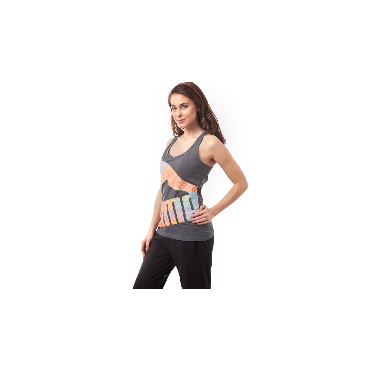 Top damski PUMA TANK STYLE INJ TANK 83217816 kolor szary