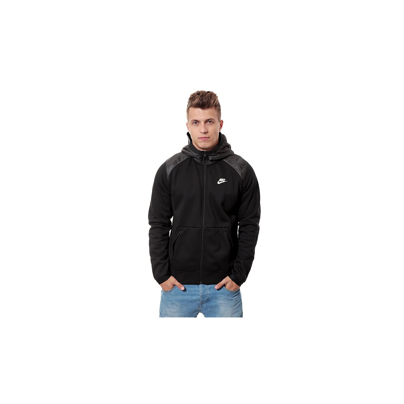 Bluza męska NIKE BLUZA HYBRID FZ HOODY 614486010 kolor czarny