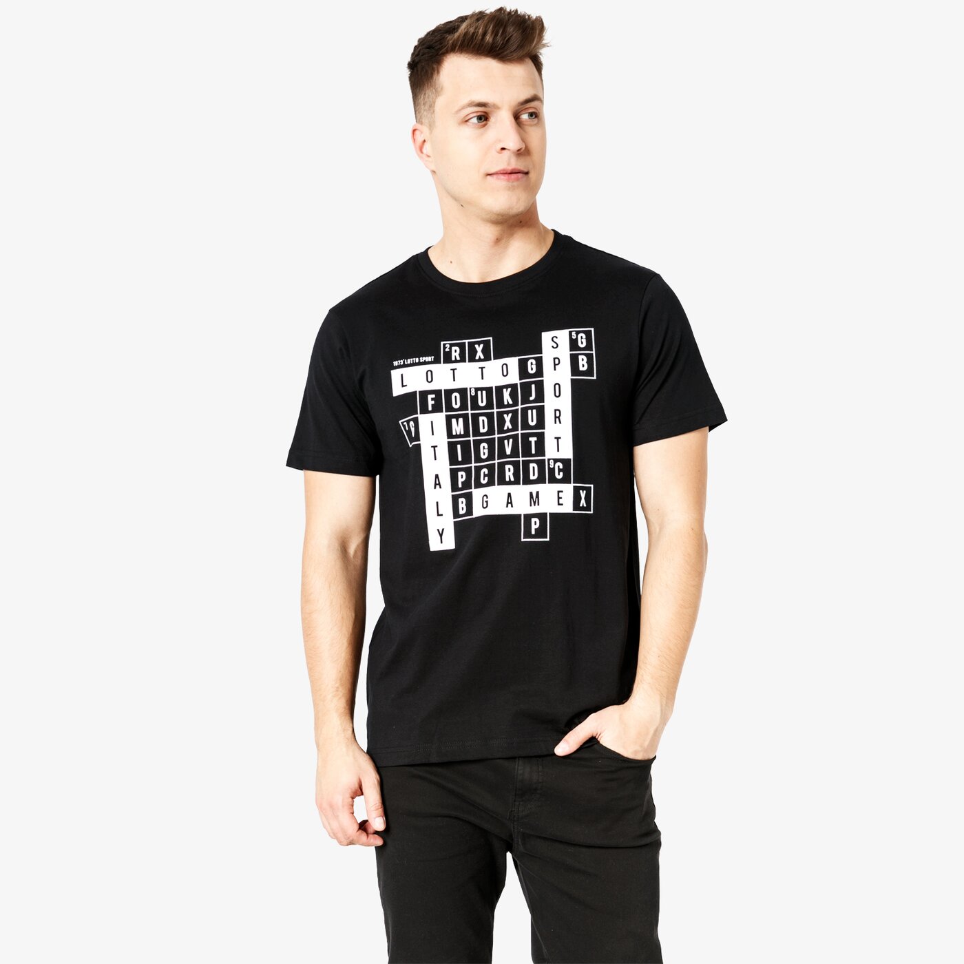 Koszulka męska LOTTO T-SHIRT SS SCRABBLE lo38tsm07001 kolor czarny
