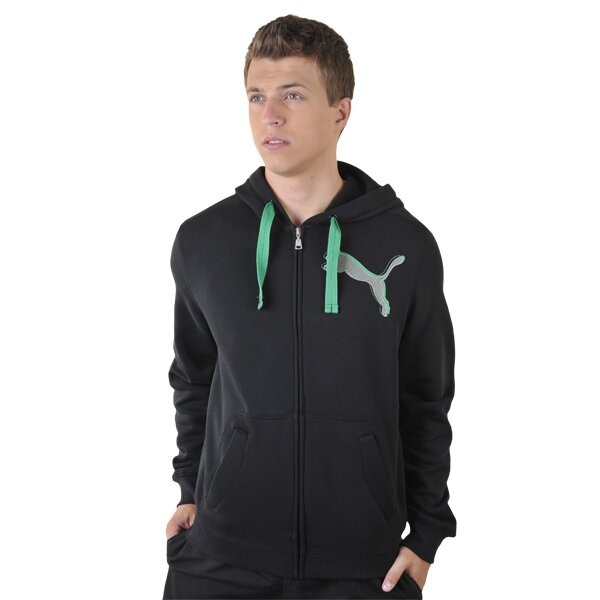 Bluza męska PUMA BLUZA LOGO   HOODED JKT FLEECE 81704711 kolor czarny