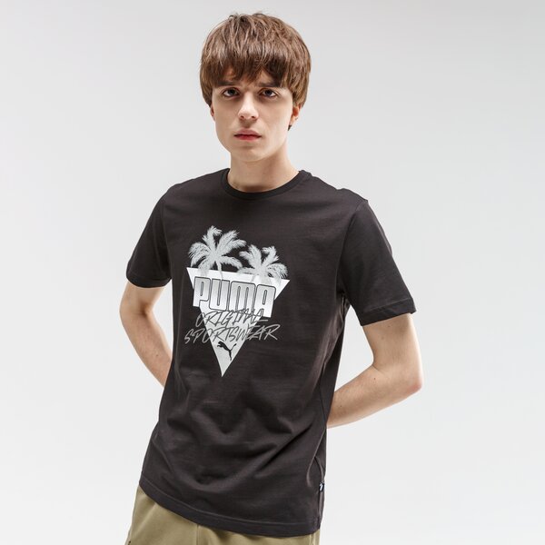 Koszulka męska PUMA T-SHIRT SUMMER PALMS GRAPHIC 581917 01 kolor czarny