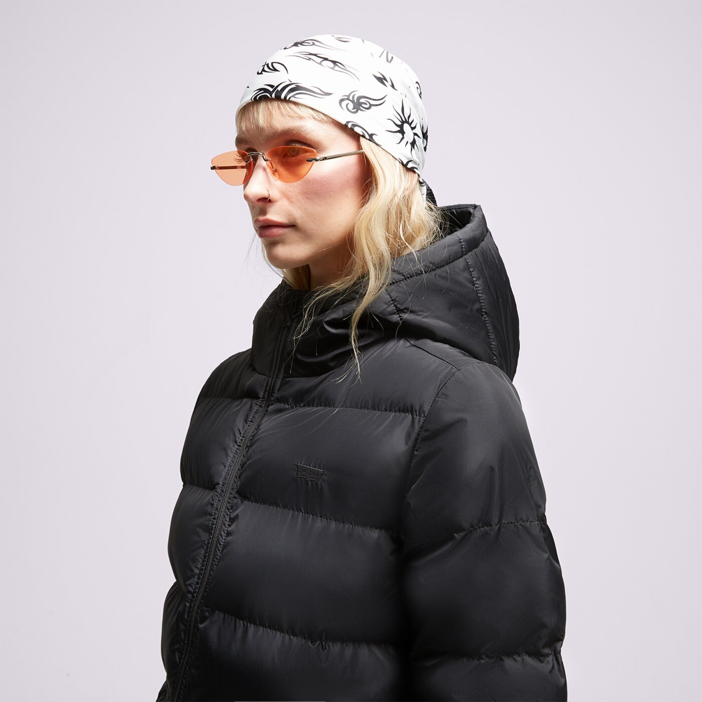 Kurtka zimowa damska LEVI'S PŁASZCZ HOODED MIDI a6369-0000 kolor czarny