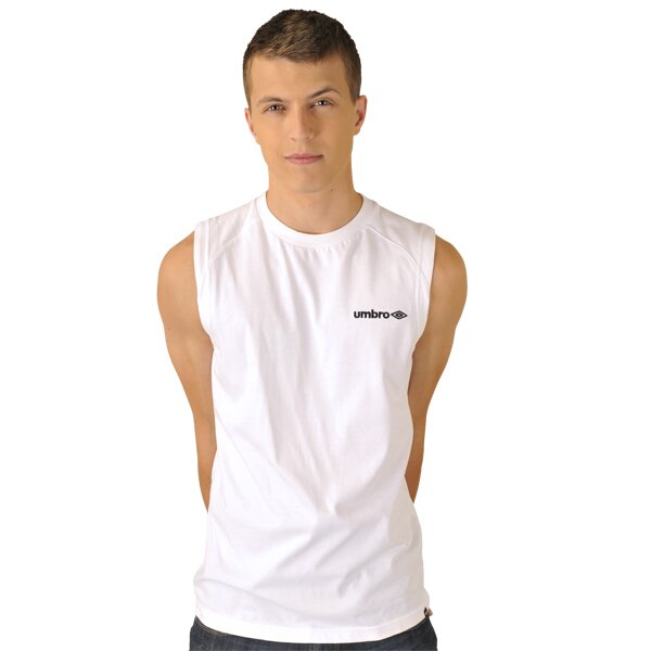 Koszulka męska UMBRO T-SHIRT A LEVER S/L TEE 60467u002 kolor biały