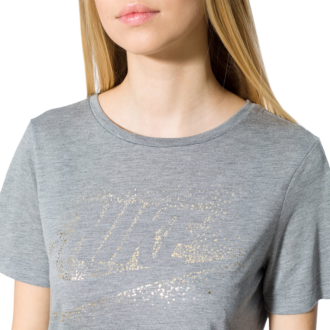 Koszulka damska NIKE T-SHIRT LS W NSW ESSNTL TOP SS METLLIC 859733091 kolor szary