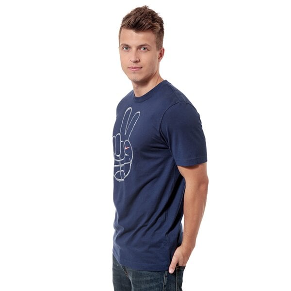 Koszulka męska NIKE T-SHIRT PEACE BALL TEE 618960410 kolor granatowy
