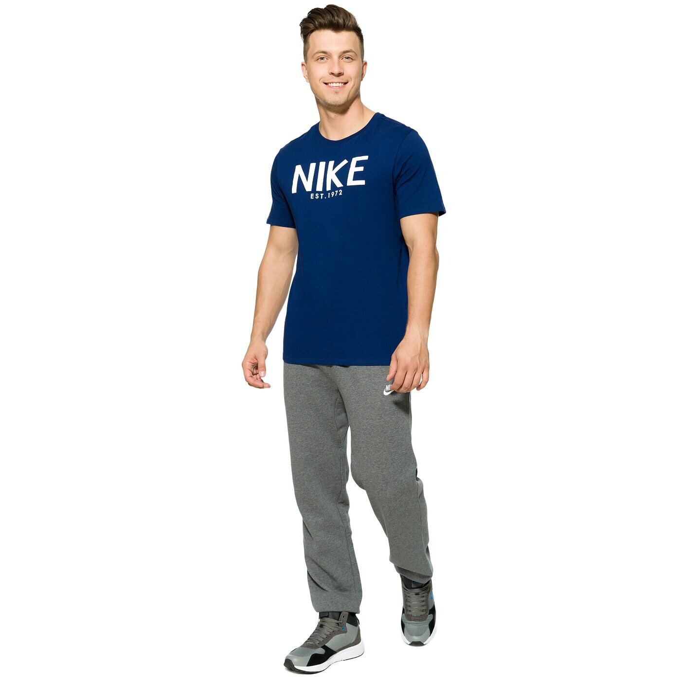 Spodnie dresowe męskie NIKE SPODNIE M NSW PANT CF FT CLUB 806676-071 kolor szary
