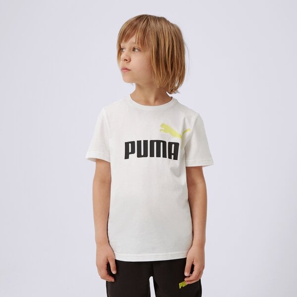 Koszulka dziecięca PUMA T-SHIRT SS ESS+ 2 COL LOGO TEE B 586985 32 kolor biały