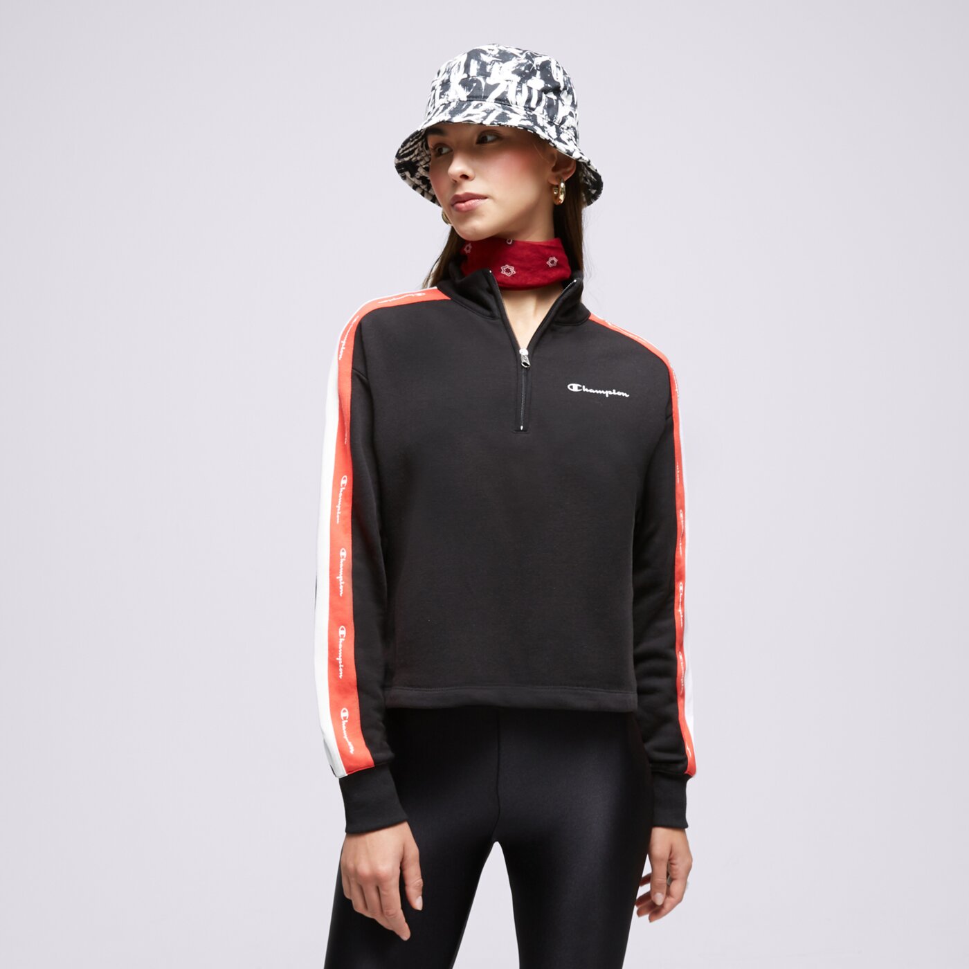 Bluza damska CHAMPION BLUZA ROZPINANA HALF ZIP SWEATSHIRT 116224kk001 kolor czarny