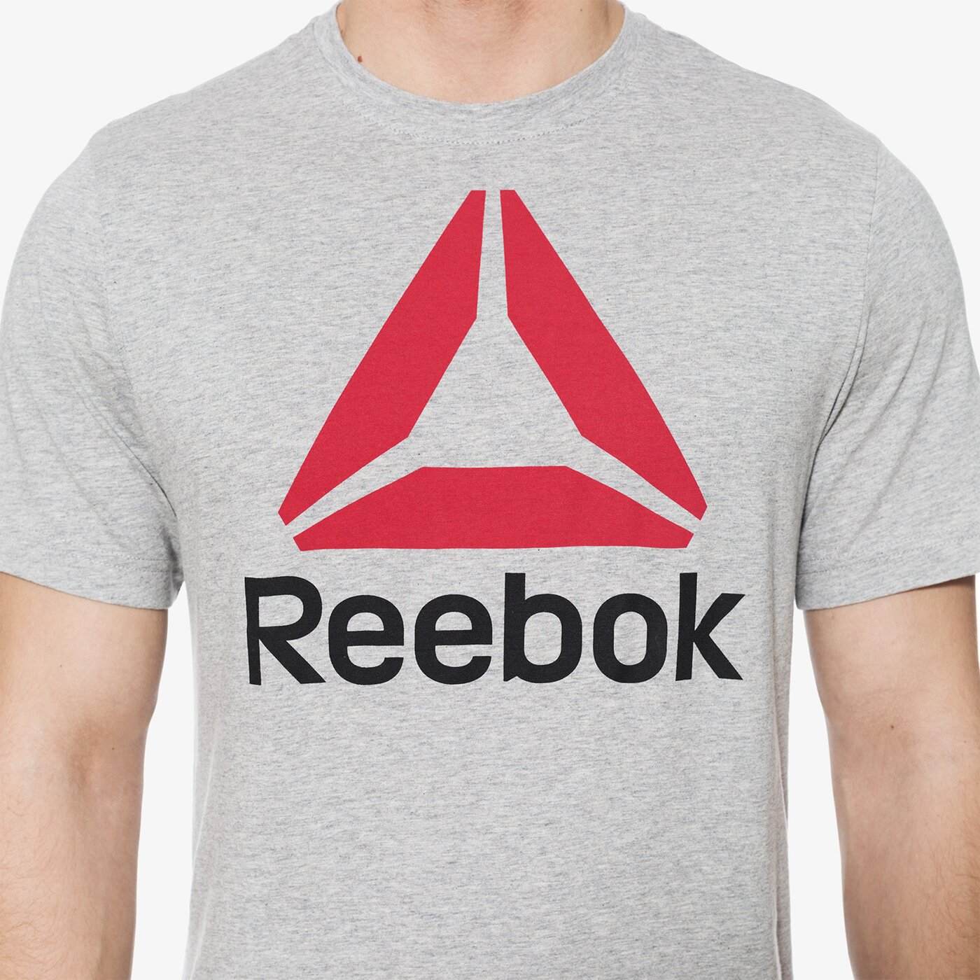 Koszulka męska REEBOK T-SHIRT SS QQR REEBOK STACKED cw5366 kolor szary