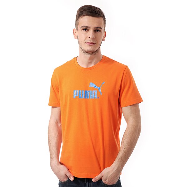 Koszulka męska PUMA T-SHIRT LARGE NO LOGO TEE 82397928 kolor pomarańczowy
