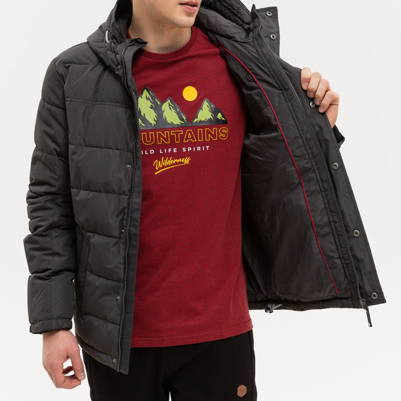 Kurtka zimowa męska UP8 KURTKA ZIMOWA ENTSY upv322kum01003 kolor szary