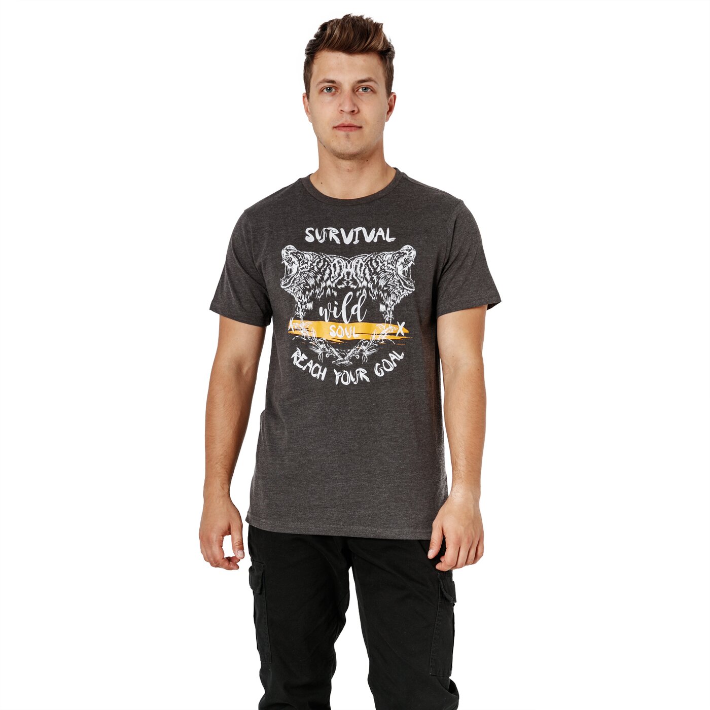 Koszulka męska FEEWEAR T-SHIRT SS SURVIVAL fw38tsm23001 kolor szary