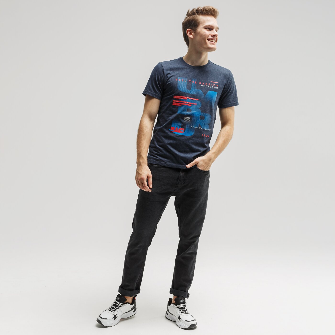 Koszulka męska UMBRO T-SHIRT KOFO ul120tsm30002 kolor granatowy