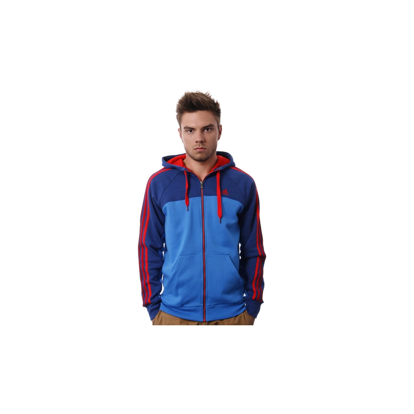 Bluza męska ADIDAS BLUZA   ESS 3S FZHOOD w63060 kolor niebieski
