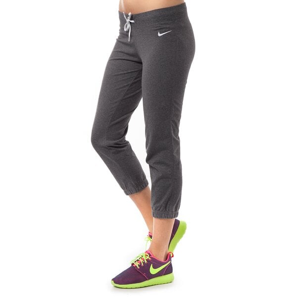 Spodnie dresowe damskie NIKE SPODNIE JERSEY CAPRI 614922071 kolor szary
