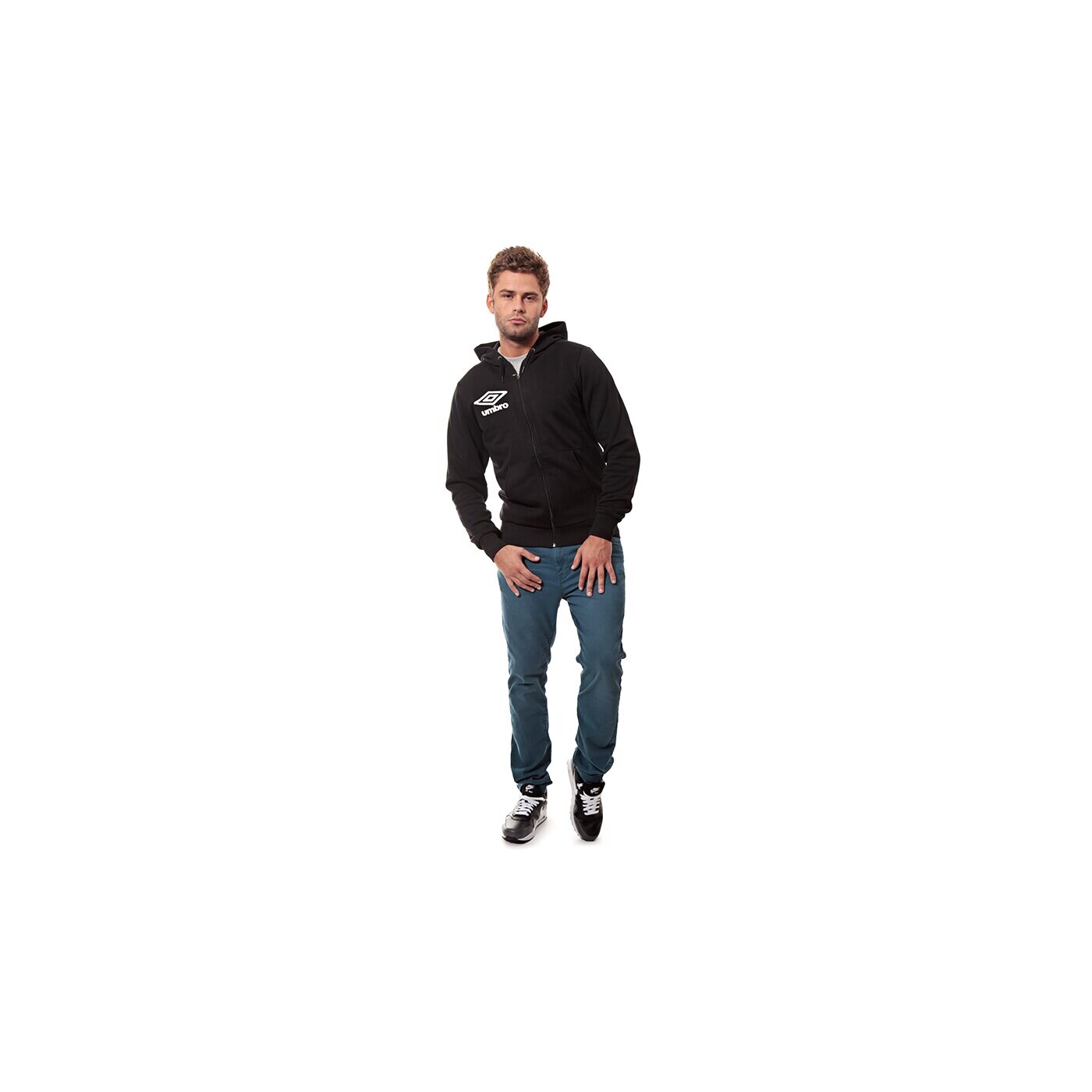 Bluza męska UMBRO BLUZA HOODED FULL ZIP JACKET 62586u060 kolor czarny