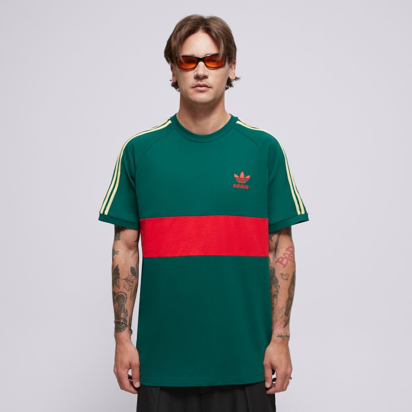 Koszulka męska ADIDAS T-SHIRT 3S PANEL TEE jd4277 kolor zielony