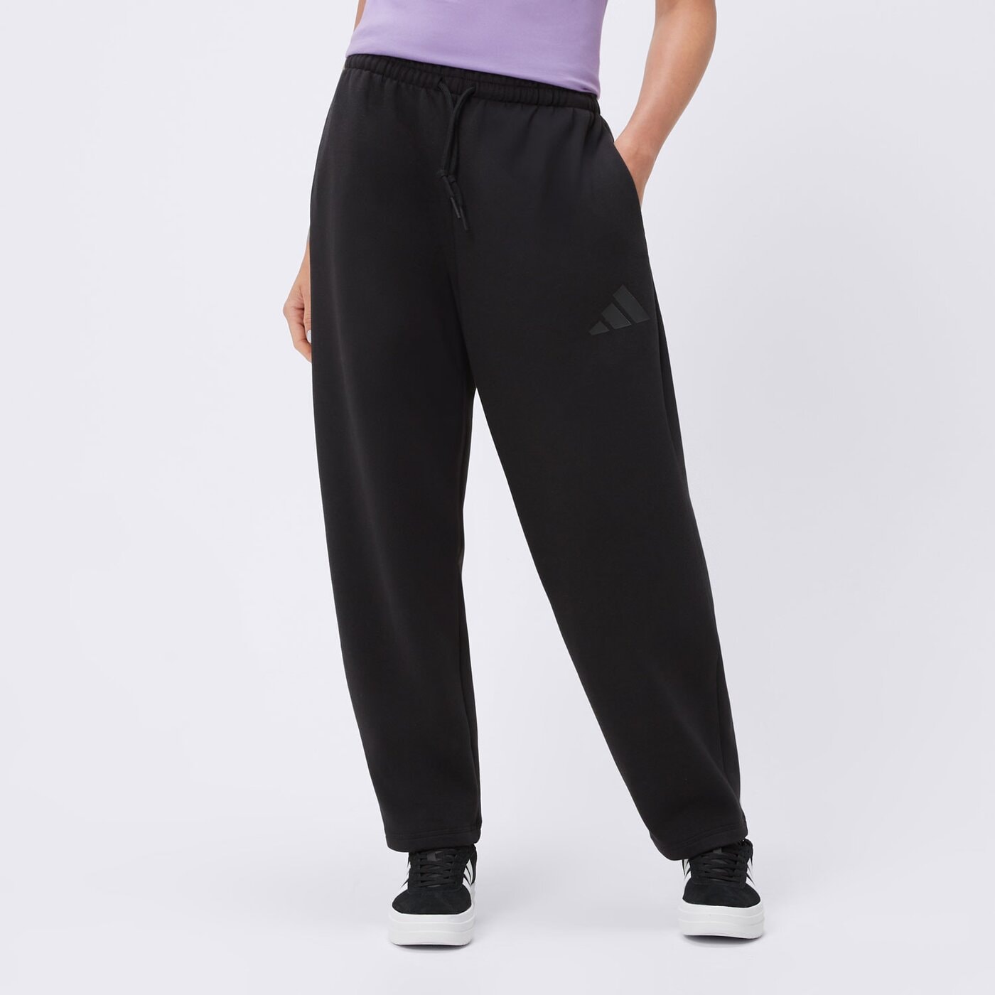 Spodnie dresowe damskie ADIDAS SPODNIE W SL+ FL BAR PT jd9974 kolor czarny