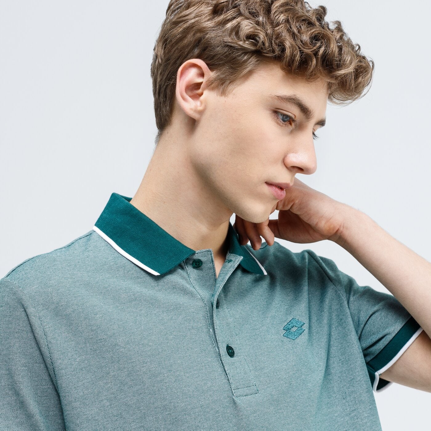 Koszulka polo męska LOTTO POLO FIRENZE PQ 213352-5p7 kolor zielony