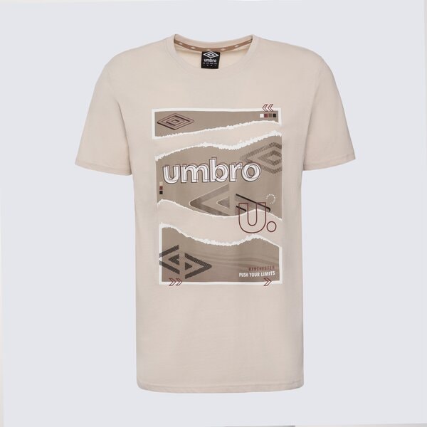 Koszulka męska UMBRO T-SHIRT UMBRO GRAPHICS B LOGO BEIGE ul325tsm04004 kolor beżowy