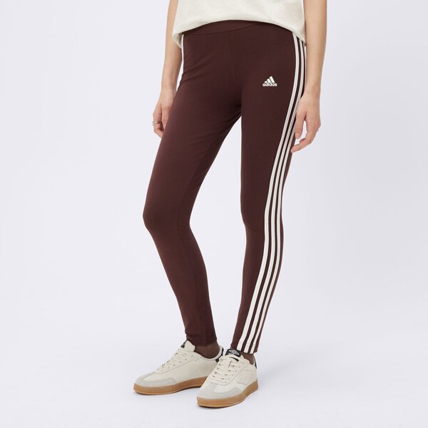 Spodnie dresowe damskie ADIDAS LEGGINGS W 3S iy4192 kolor brązowy