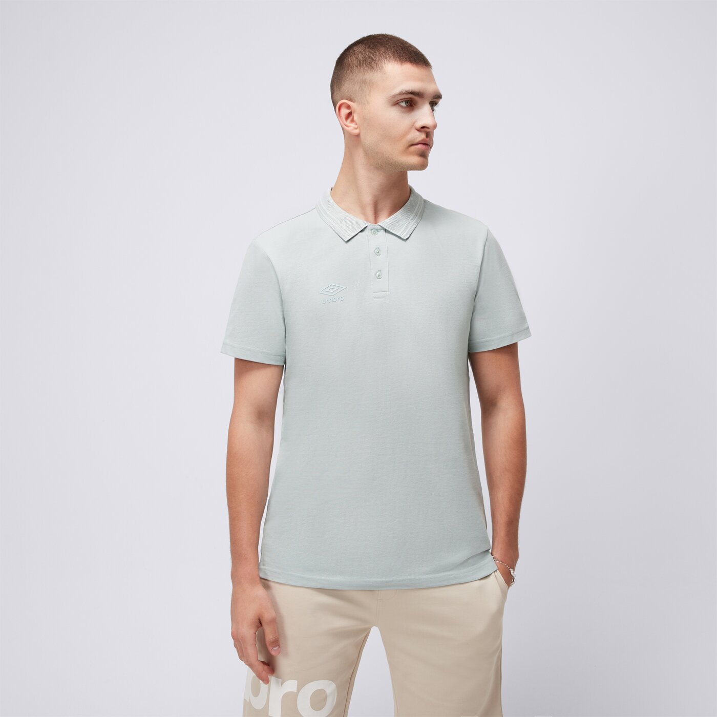 Koszulka polo męska UMBRO POLO ESS ul125pom90006 kolor zielony