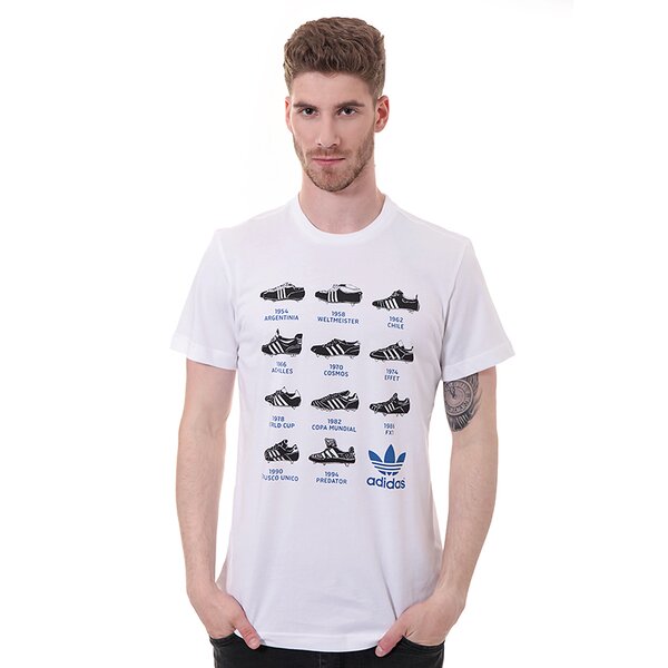 Koszulka męska ADIDAS T-SHIRT BOOT HISTORY f77303 kolor biały