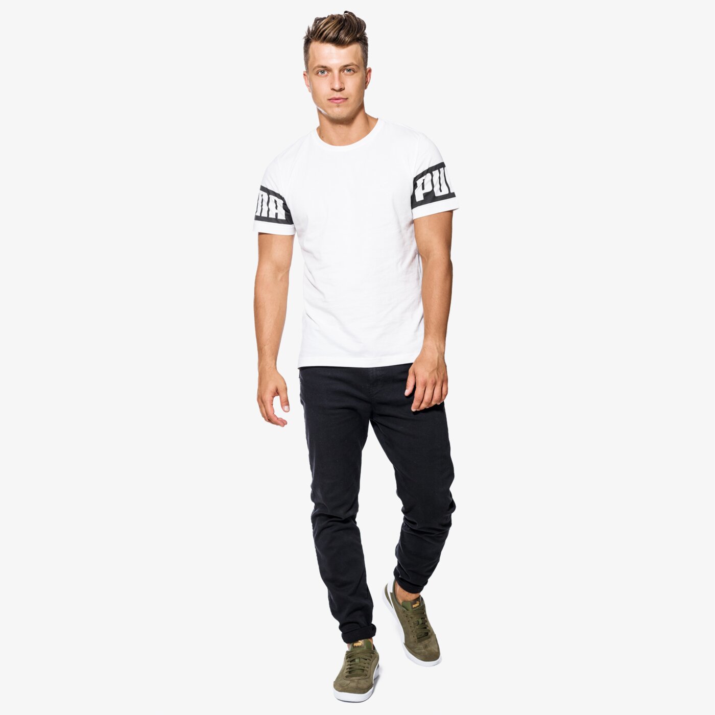 Koszulka męska PUMA T-SHIRT SS REBEL 59245302 kolor biały