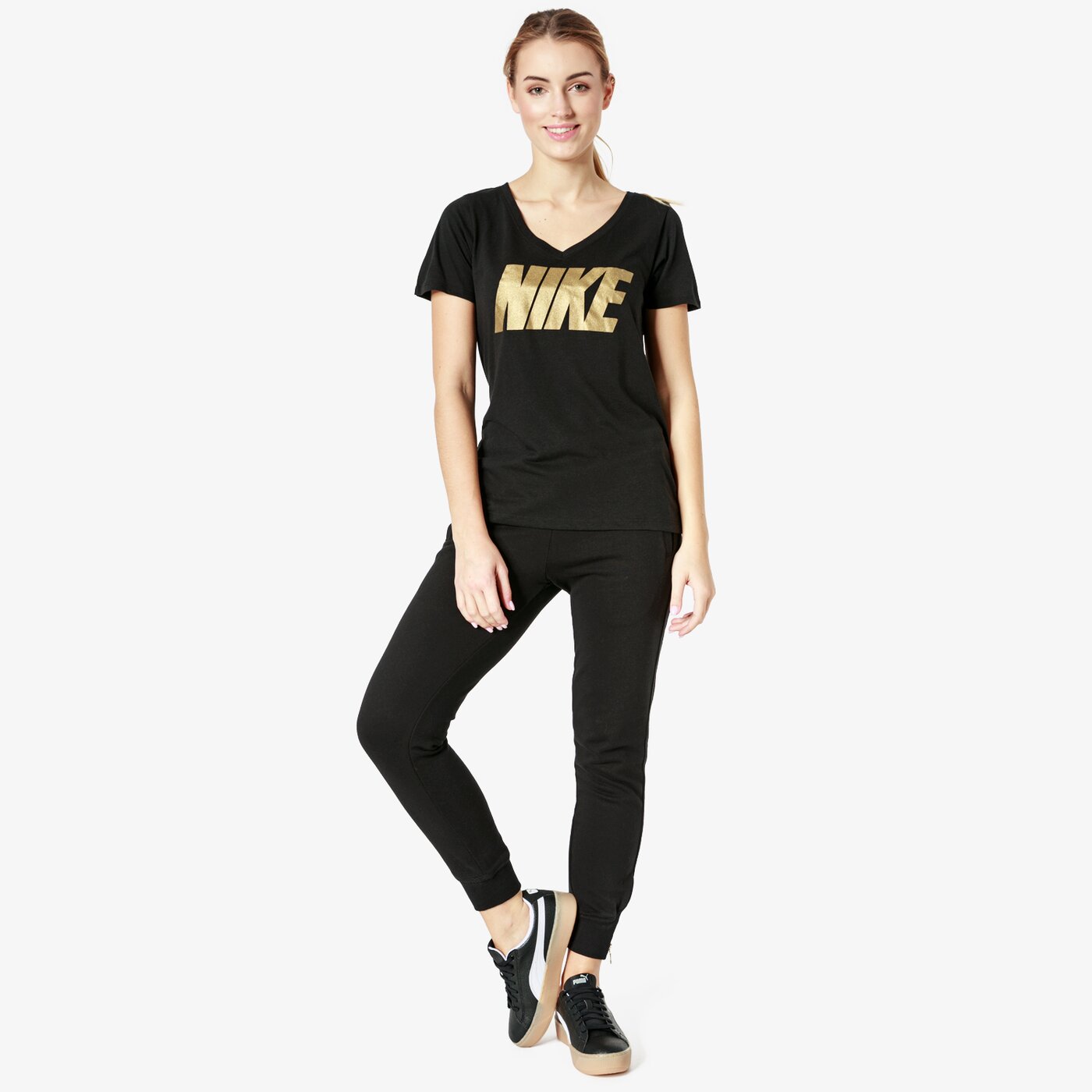 Koszulka damska NIKE T-SHIRT SS MTLC BLOCK 923330-010 kolor czarny