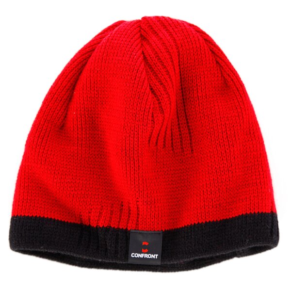 Czapka zimowa męska CONFRONT CZAPKA Z CLASSIC BEANIE RED/BLACK cf33cam04 kolor czerwony