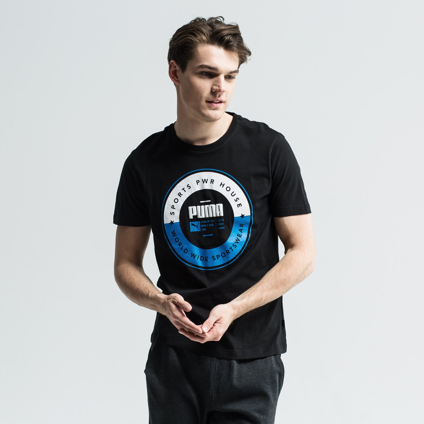 Koszulka męska PUMA T-SHIRT SS PUMA SP EXECUTION 85407801 kolor czarny