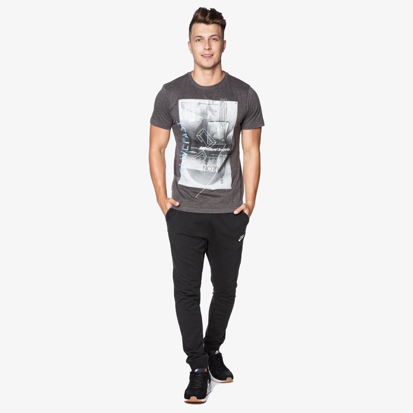 Spodnie dresowe męskie NIKE SPODNIE NSW CF JSY CLUB 804461-010 kolor czarny