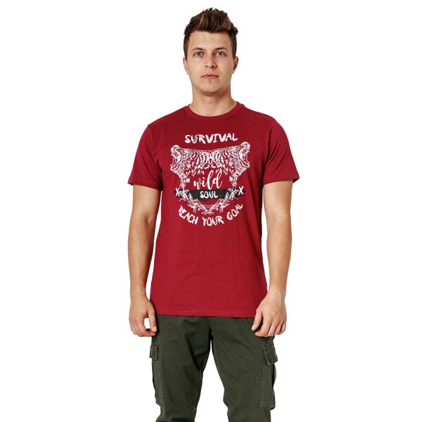 Koszulka męska FEEWEAR T-SHIRT SS SURVIVAL fw38tsm23002 kolor czerwony