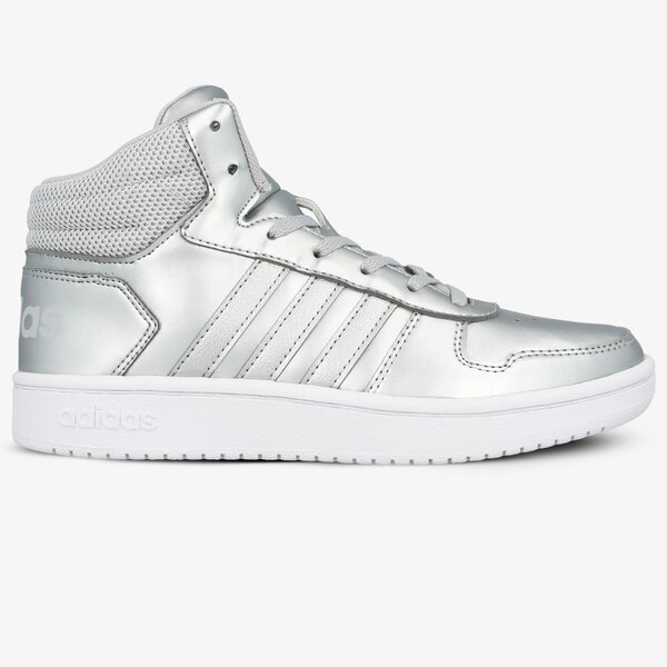 Buty sportowe damskie ADIDAS HOOPS 2.0 MID ee7857 kolor srebrny