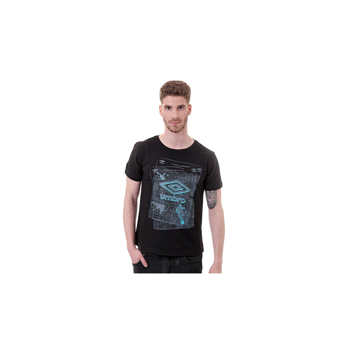 Koszulka męska UMBRO T-SHIRT HARRIS um14tsmpr006 kolor czarny