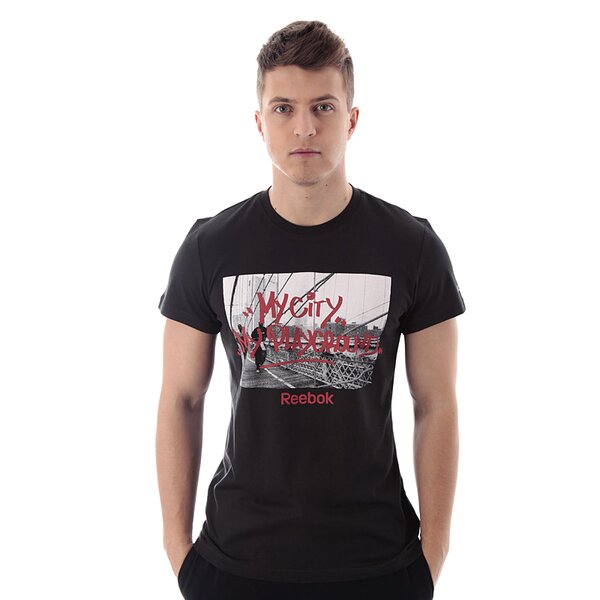 Koszulka męska REEBOK T-SHIRT CITY/PLAYG TEE z82205 kolor czarny
