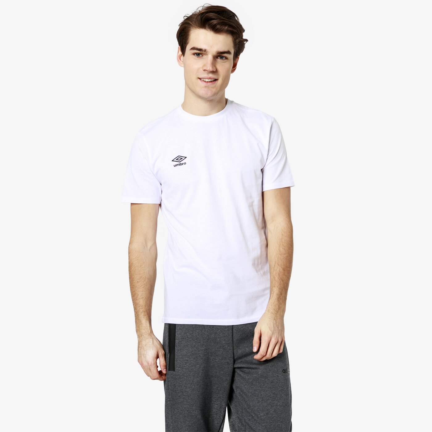Koszulka męska UMBRO T-SHIRT SS FW SMALL LOGO COTTON 65353u-13v kolor biały