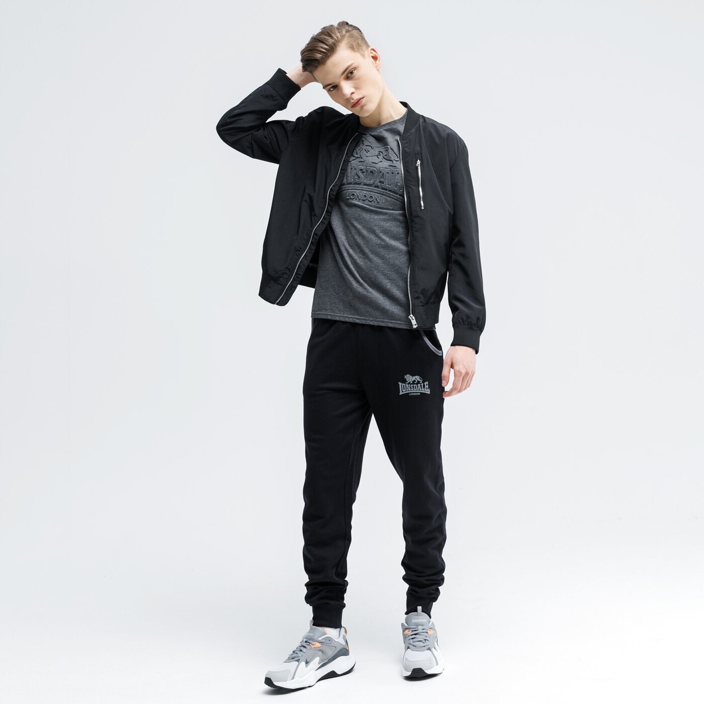 Koszulka męska LONSDALE T-SHIRT BROMPTON 115067-1590 kolor szary