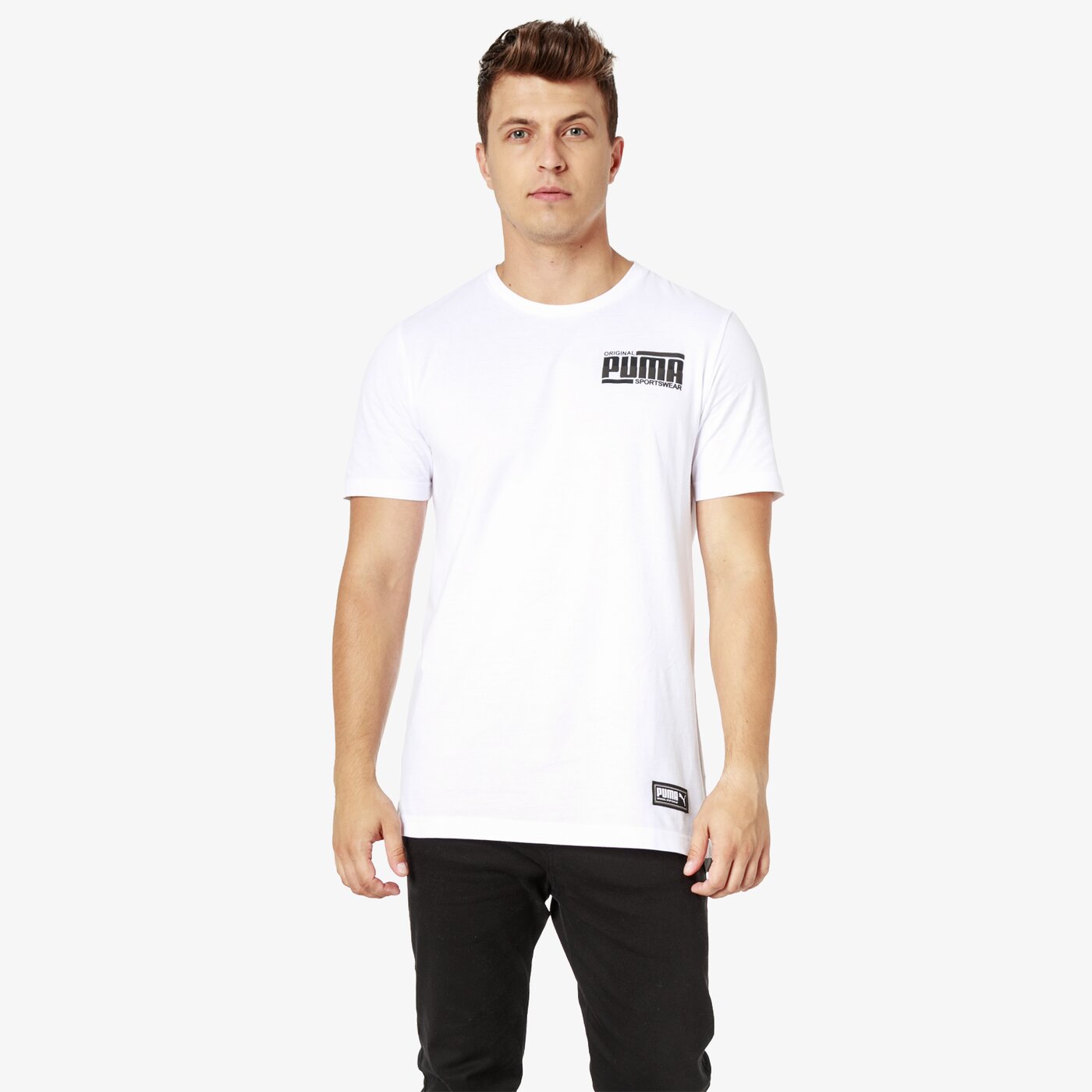 Koszulka męska PUMA T-SHIRT SS ATHLETICS ELEVATED 85230502 kolor biały