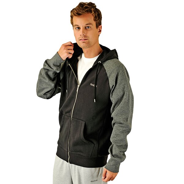 Bluza męska REEBOK POLAR FLEECE FZ HOODY BLACK w05752 kolor czarny